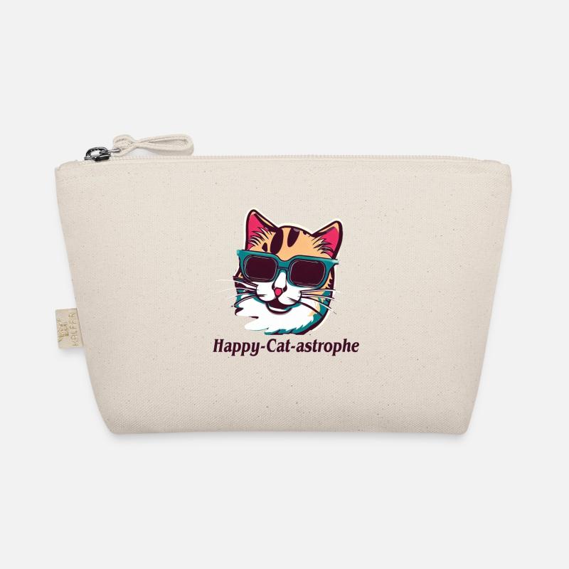Lustige bunte Katzen-Tastrophe: Eine glückliche Vintage-Katze Bio-Täschchen