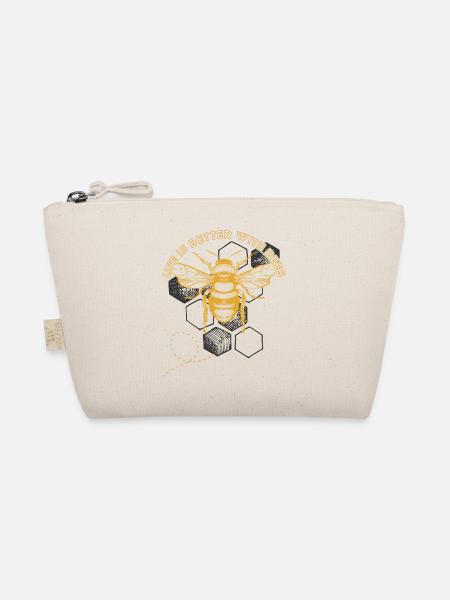Bee Hex Grid: Life is Better with Bees - Organic Pouch - nature - Front
