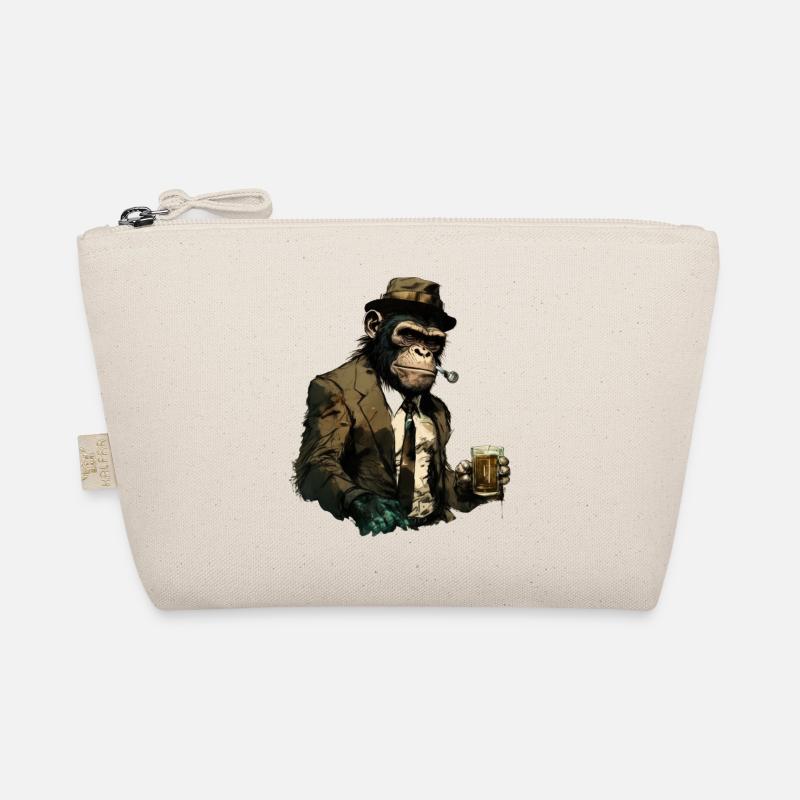 Chimpanzé gangster cool avec de la bière Trousse biologique