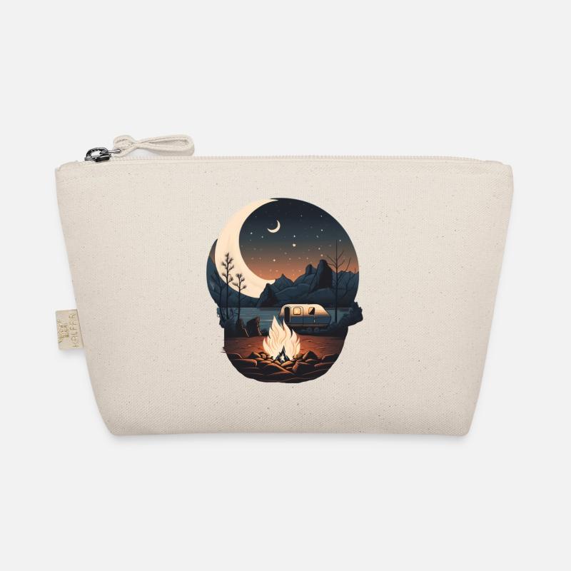 Camping by campfire and moonlight Organic Pouch