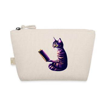Cat Book Cat Books Domestic Cat Read Kitten - Organic Pouch - nature - Front
