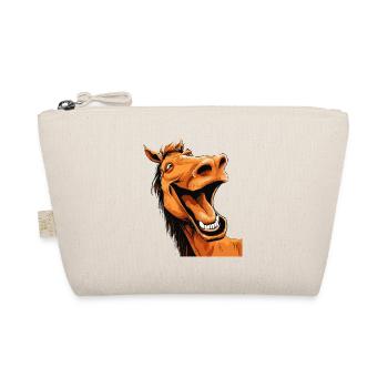 Laughing Horse Funny Funny Humor Crazy Ugly - Organic Pouch - nature - Front
