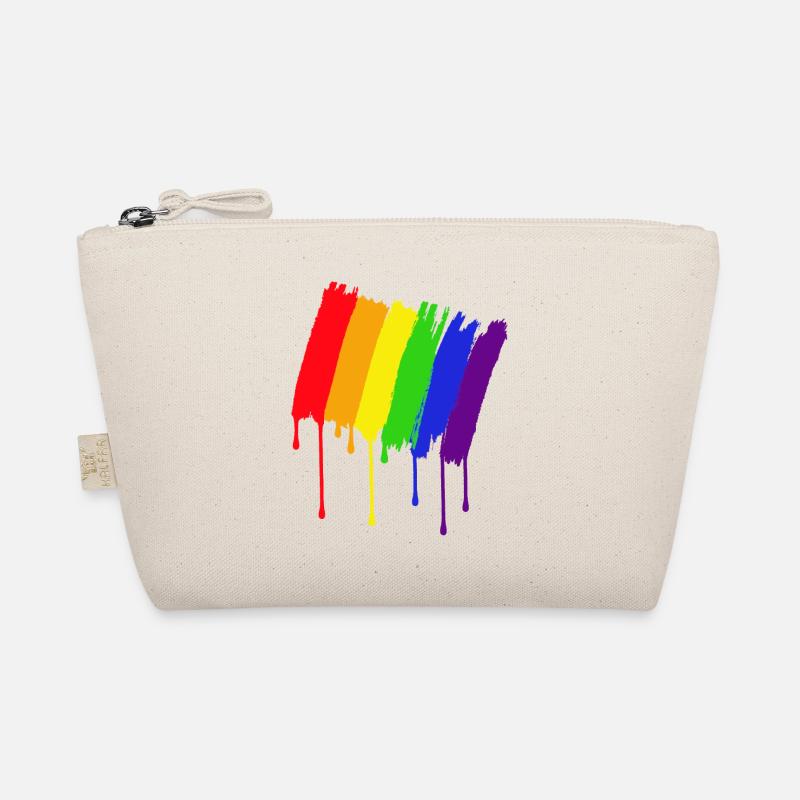 Pride LGBTQ Flag Regenbogen Gay CSD Rainbow Fahne - Bio-Täschchen - Natur