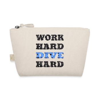 WORK HARD DIVE HARD: Tauchen, Tauchsport, Diving - Bio-Täschchen - Natur - Vorne