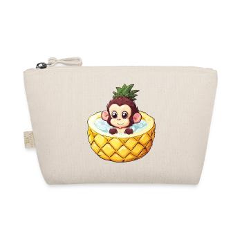monkey bathes in pineapple - Funny summer design - Organic Pouch - nature - Front