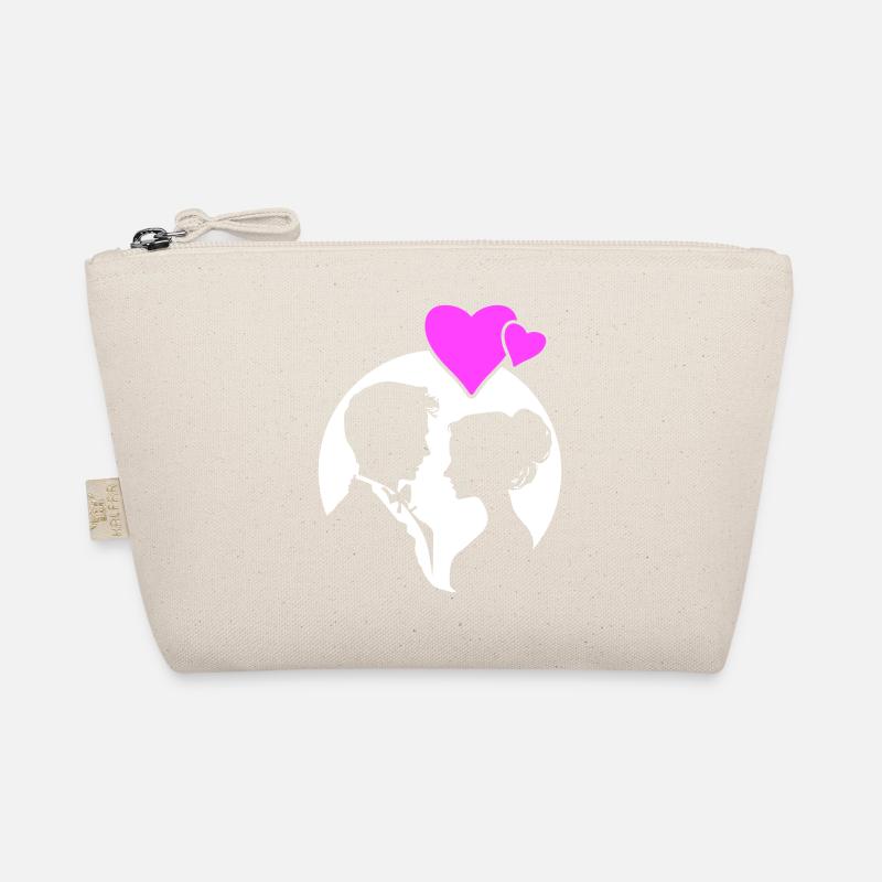 Ehepaar Hochzeit Silhouette Bio-Täschchen