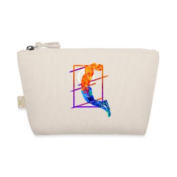 Basketball Basketballspieler Spieler Vintage Bunt - Bio-Täschchen - Natur - Vorne
