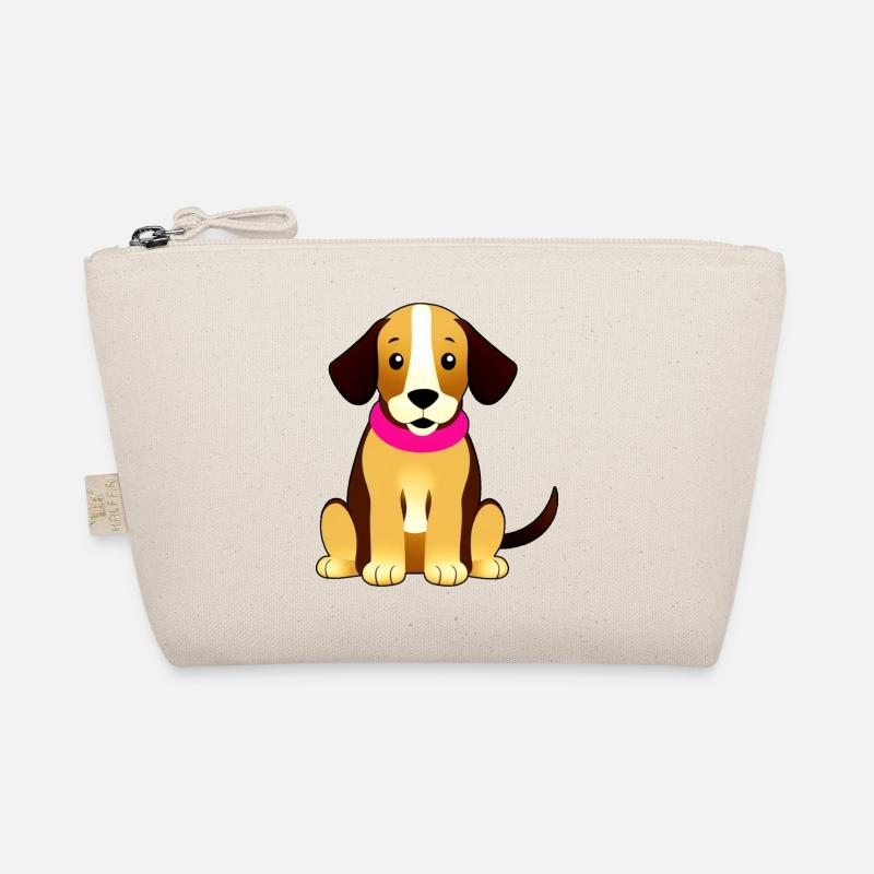 Brauner süßer Hund, sitzend Bio-Täschchen