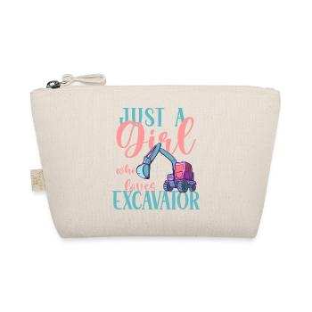 Excavator Construction Site Construction Worker Girl I Gift - Organic Pouch - nature - Front