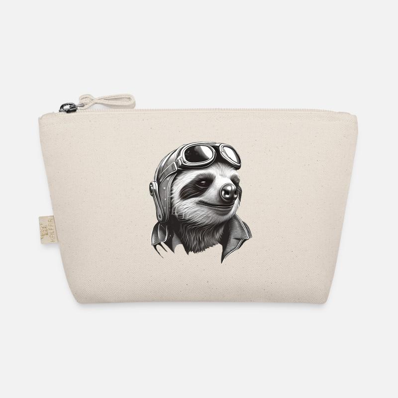 Faultier cool mit Fliegerbrille - Bio-Täschchen - Natur