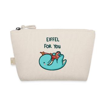hugadino eiffel for you, cute dinosaur - Organic Pouch - nature - Front