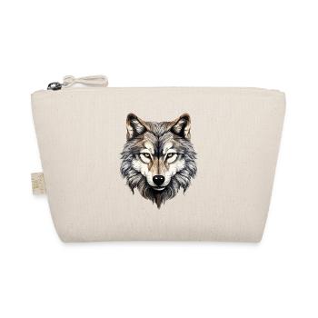 Wolf Wolfskopf Wölfe Wolfsrudel Natur Motiv Kunst - Bio-Täschchen - Natur - Vorne