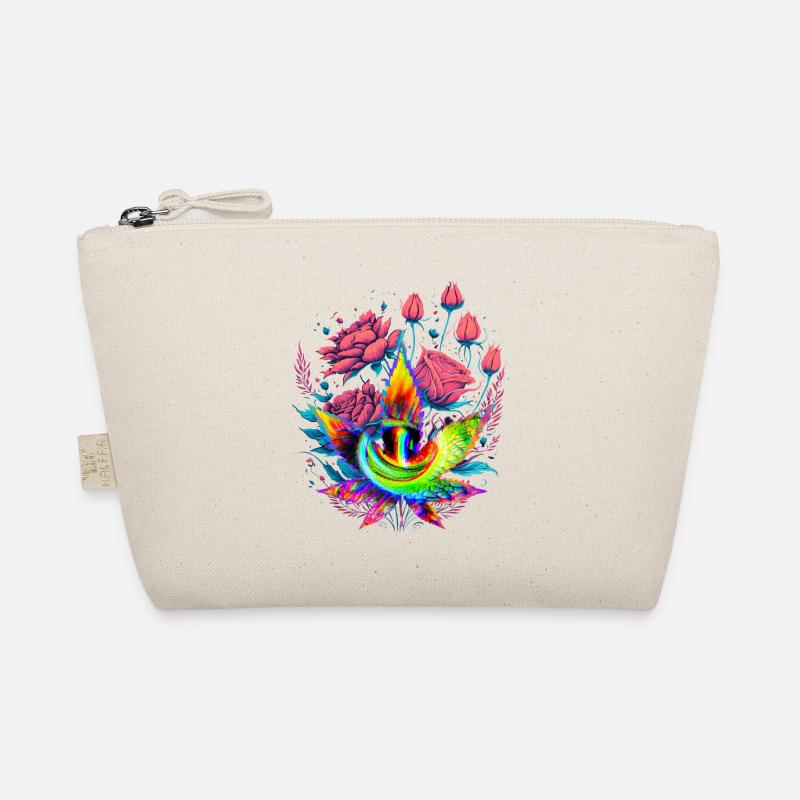 Psychedelisches Cannabisblatt mit Drachenauge Bio-Täschchen