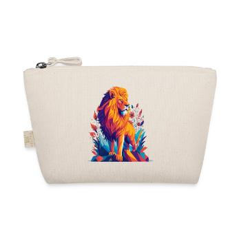 Lion Polygon - Colorful Animal Illustration - Organic Pouch - nature - Front
