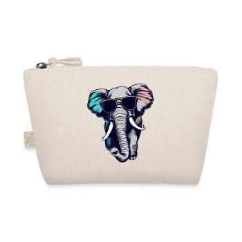 Cool Elephant - Elephant with sunglasses - Organic Pouch - nature - Front