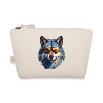 Grauer Wolf im Streetstyle | Wolfsliebhaber - Bio-Täschchen - Natur - Vorne