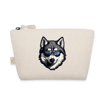 Husky with sunglasses - Organic Pouch - nature - Front