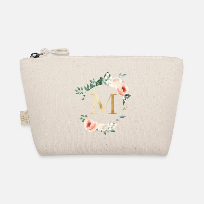 M Monogramme Vert, Pastel, Couronne Trousse biologique