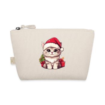 Cat Christmas Christmas Cat Cute Cartoon - Organic Pouch - nature - Front
