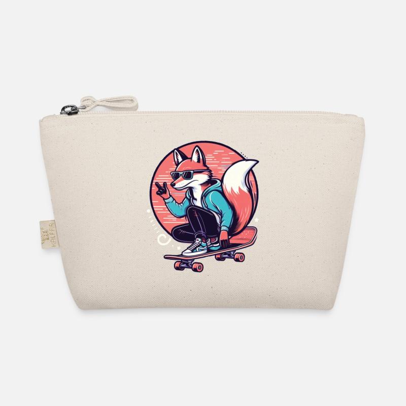 Skater-Fuchs - Bio-Täschchen - Natur