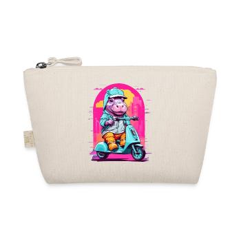 Hippopotamus on Scooter - Organic Pouch - nature - Front