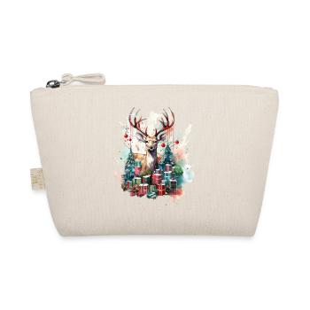 Magic of Christmas Reindeer with Gifts - Organic Pouch - nature - Front