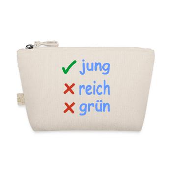 jung reich grün Version 1 - Bio-Täschchen - Natur - Vorne