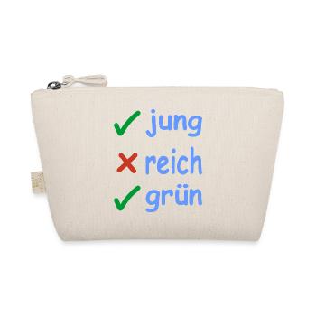 jung reich grün Version 2 - Bio-Täschchen - Natur - Vorne