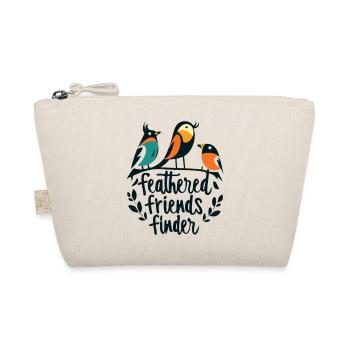 "Feathered Friend Finder" slogan - Organic Pouch - nature - Front