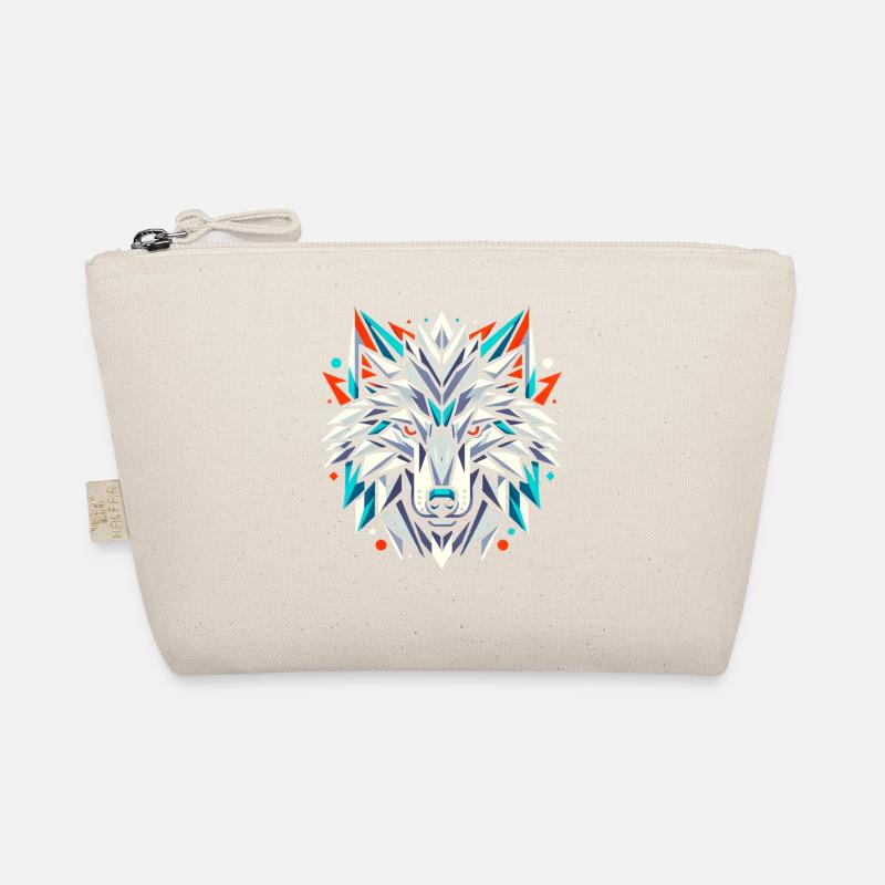 Geometric Wolf T-Shirt Design - Bio-Täschchen - Natur