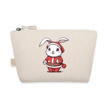 Santa Bunny, Hase Weihnachtsmann - Bio-Täschchen - Natur - Vorne