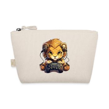 Gamer Lion with headphones - Organic Pouch - nature - Front