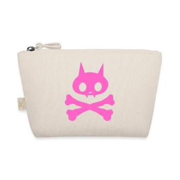 Cat Skeleton Girl - Organic Pouch - nature - Front