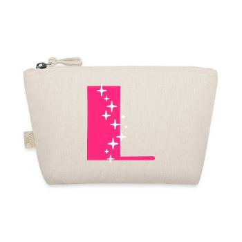 Buchstabe L Glitzer - Bio-Täschchen - Natur - Vorne