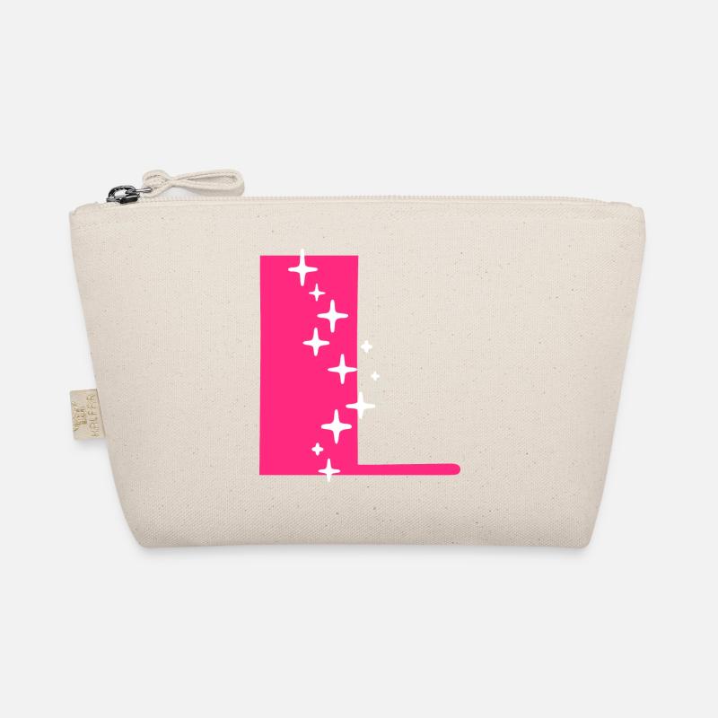 Letter L Glitter Organic Pouch