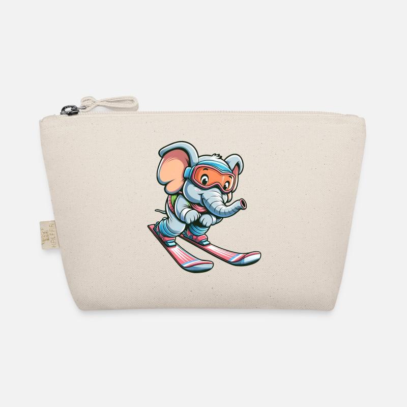 Éléphant mignon sur les skis - Dans l’attente de Trousse biologique