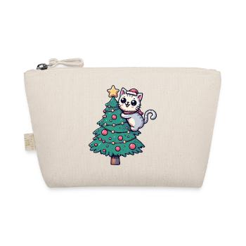 Chat de Noël - mignon sur le sapin de Noël dans la bande dessinée - Trousse biologique - nature - Devant