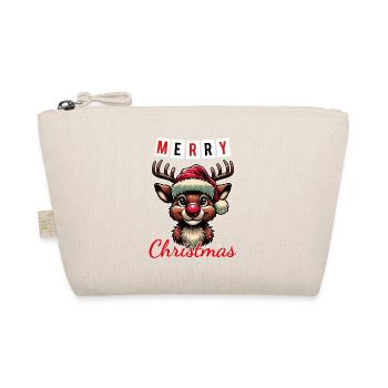 Frohe Weihnachten mit Rudolph: Festliches Design - Bio-Täschchen - Natur - Vorne