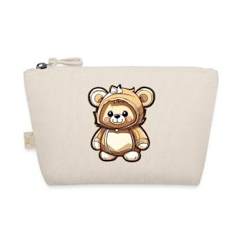 Cute Teddy Bear - Organic Pouch - nature - Front
