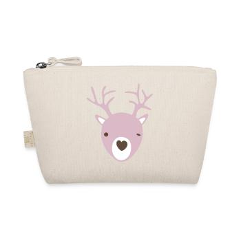 Rudolph Geweih Herz Nase skandinavisch Kinder cool - Bio-Täschchen - Natur - Vorne