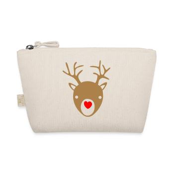 Rudolph Herz Nase Rentier Weihnachten Xmas Rudolf - Bio-Täschchen - Natur - Vorne