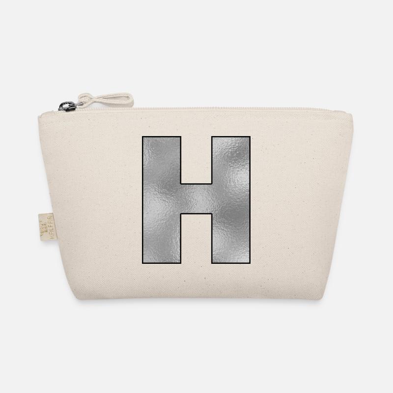 Letter H Silver - Organic Pouch - nature