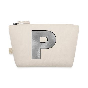 Buchstabe P Silber - Bio-Täschchen - Natur - Vorne
