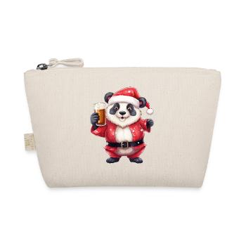 Weihnachten Bier Panda Bär Alkohol Prost Lustig - Bio-Täschchen - Natur - Vorne
