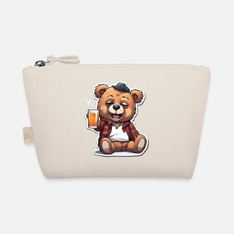 Lässiger Teddy mit Bier Bio-Täschchen