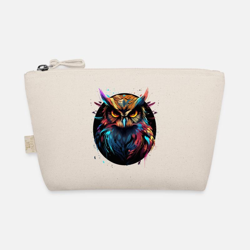 Owl SPLATTER Bird Multicolored Organic Pouch