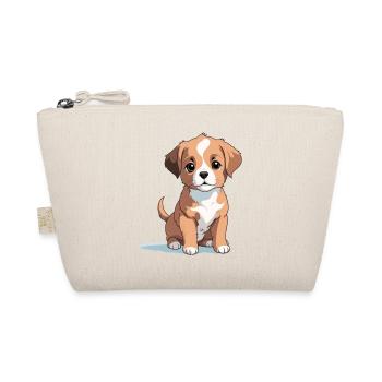 Cute brown dog puppy - colored illustration - Organic Pouch - nature - Front