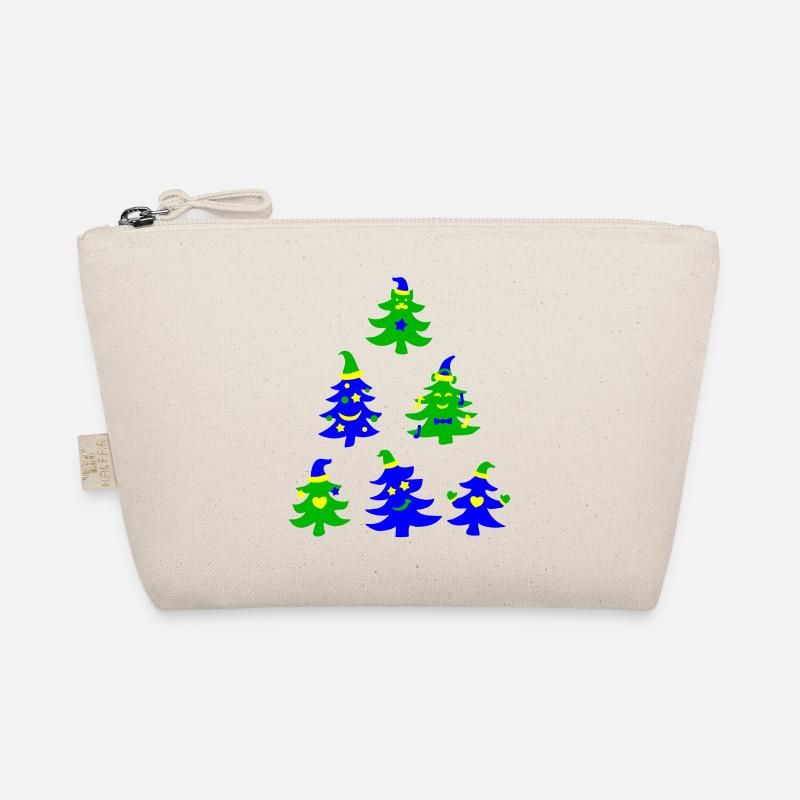 Magische lächelnde Weihnachtsbäume Bio-Täschchen