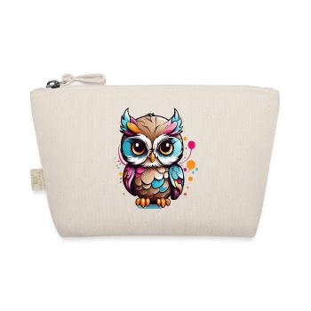 Colorful Owl Figurine in Pop Art Style - Organic Pouch - nature - Front