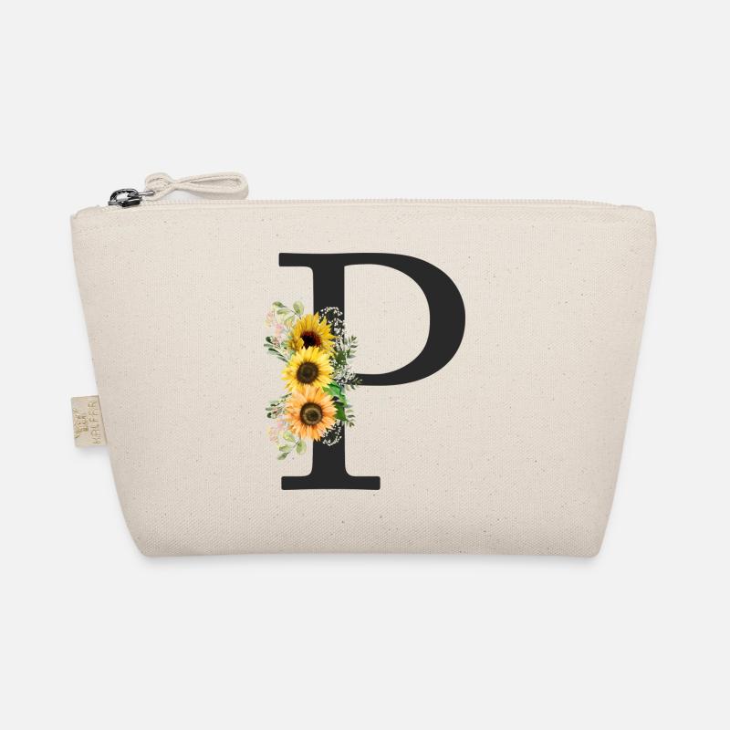 P Monogram Sunflowers Organic Pouch
